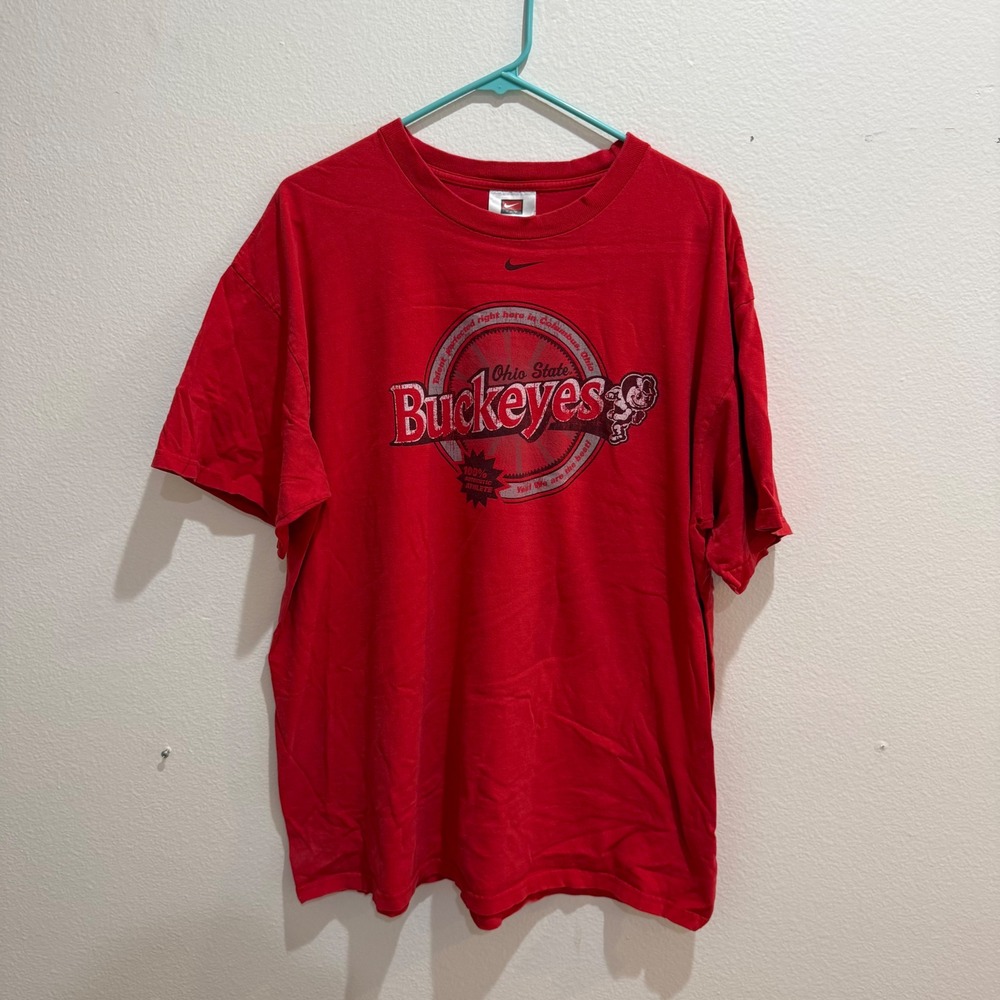 Nike Team Ohio State Buckeyes Red Graphic T-Shirt XL Short Sleeve Crew Neck